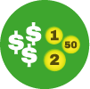 icono ahorro de dinero (símbolos de peso y números)